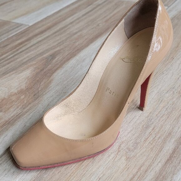 Christian Louboutin Nude Square Toe Patent leather Pumps Eur. 36 - Picture 6 of 16